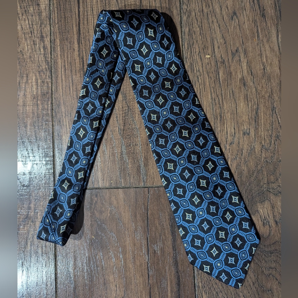 Nordstrom Robert Talbott Best Of Class Blue & Gold Classic Silk Mens Tie NWOT